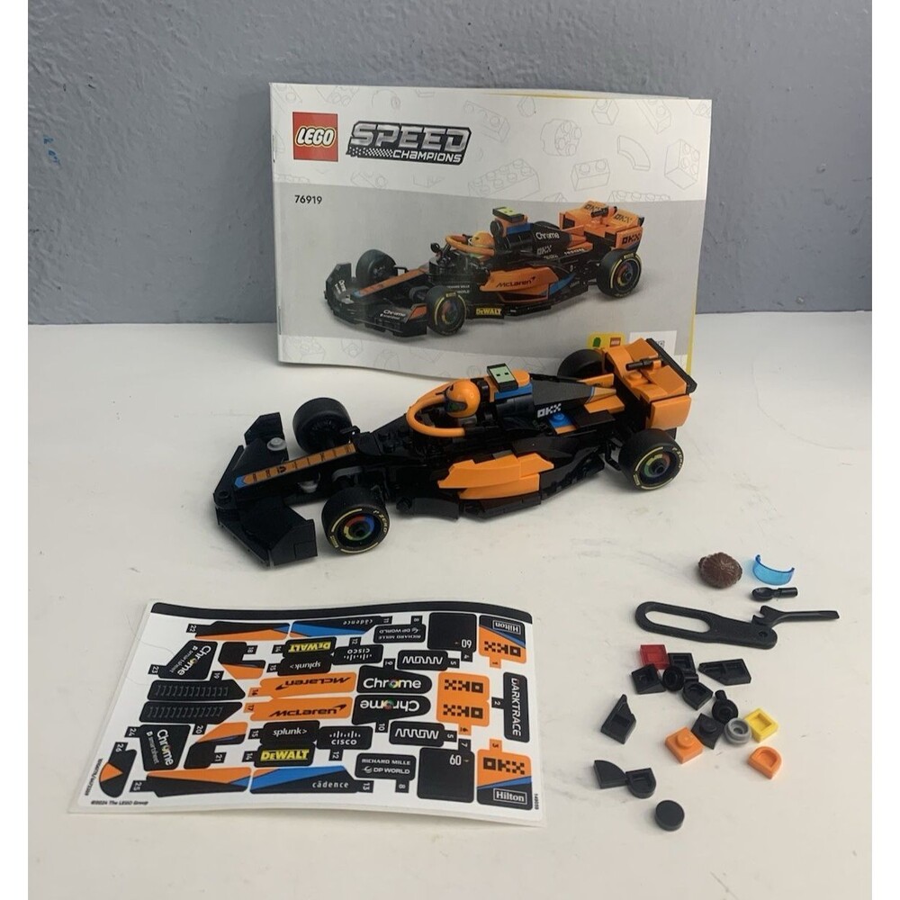 LEGO SPEED CHAMPIONS: 2024 Mclaren Formula 1 Race Car (76919) 95% Complete